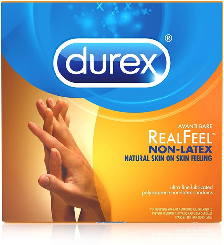 Pack 3 Condones Durex Sin Latex Avanti Bare Antialergico W01