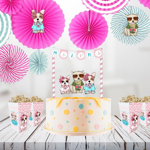 Kit Decoracion Cumpleaños Perritos Simones Candy + Deco