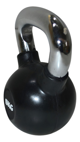 Pesa Rusa Caucho Cromada 6 Kg/13.2 Lb Kettlebbell Gmp Color Negro