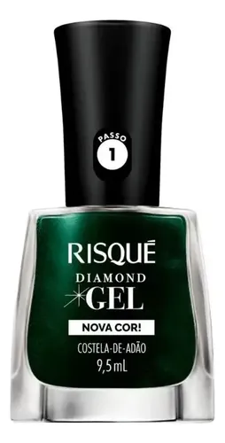Esmalte Risqué Diamond Gel Costela De Adão Verde Para Unhas Hipoalergênico