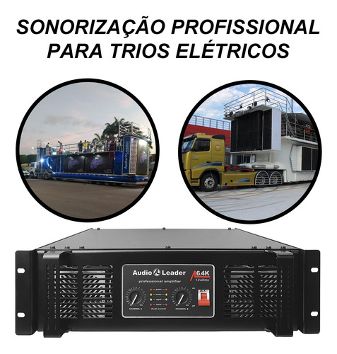 Amplificador Potência Profissional 1,3 Ohm Al 6.4k 6400w Rms