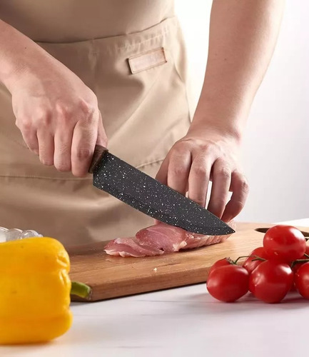 Juego De Cuchillos De Cocina Profesionales - Marca Universal Negro