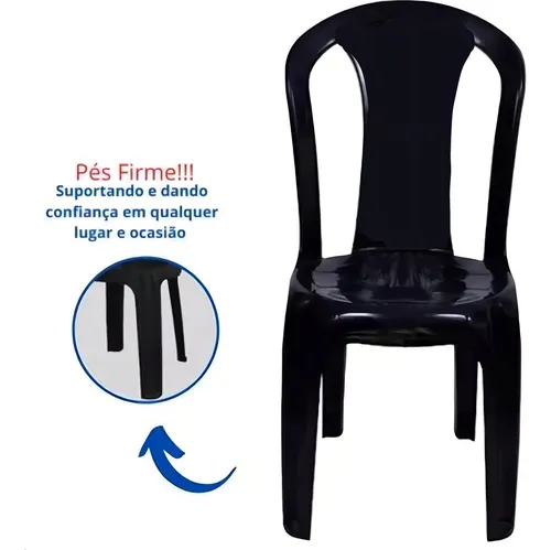 Kit de 10 sillas de bistró de plástico negro para tazas de hasta 154 kg, color negro