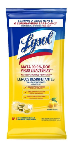Lysol - Limpiadoras De Superficies [72 Wipes]
