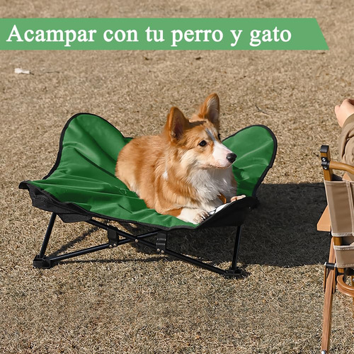 Cama Plegable Elevada Para Perro Gato Con Colchón Lavable