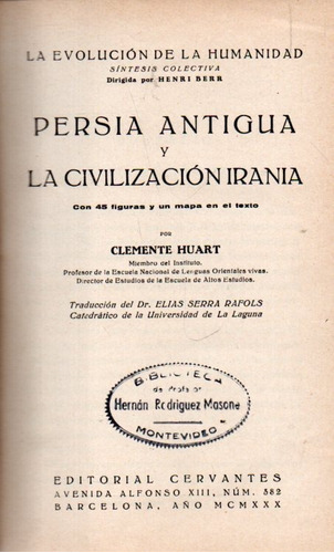 Persia Antigua Y La Civilizacion Irania Clemente Huart 
