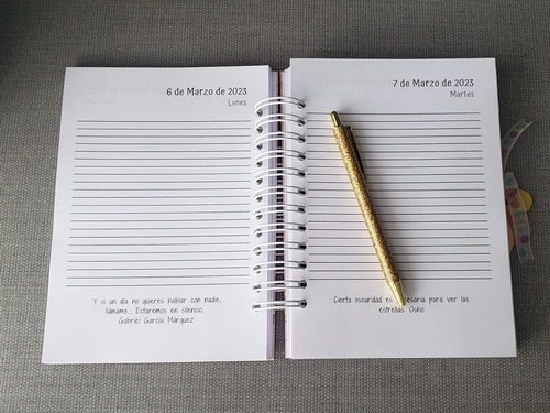 Agenda 2024 - Frases Motivadoras 1 Hoja X Dia Personalizable
