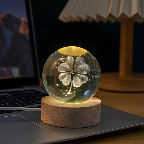 Esfera Con Diseño 3d Mini Lámpara Luz Led Para Dormitorio