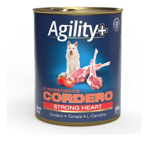 Lata Agility Perro Cordero Strong Heart 340 Grs X 6 Unidades