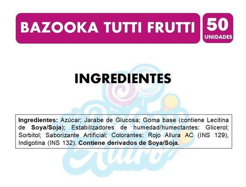 Chicle Bazooka Rosado Sabor Tutti Frutti (caja Con 50 Uni)