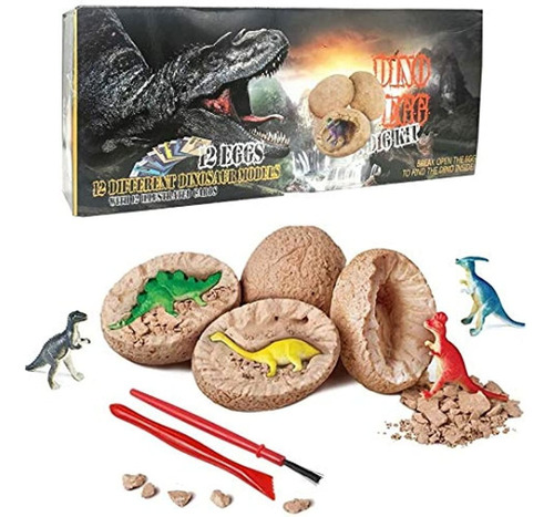 Kit De Excavación De Huevos De Dinosaurio, Paquete De 12 Kit