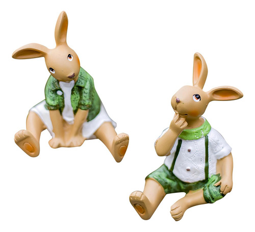 2x Estatuas De Conejo De Jardín, Esculturas, Decoración