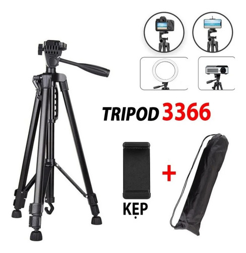 Trípode De Metal Para Cámara Y Celular 1.5m 3366 *itech Shop