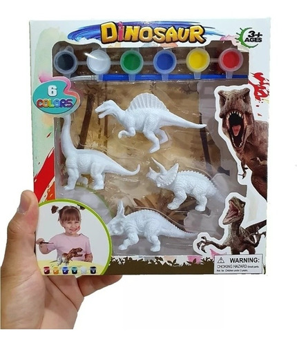 Set 4 Dinosaurios Para Pintar Didáctico Educativo Motricidad