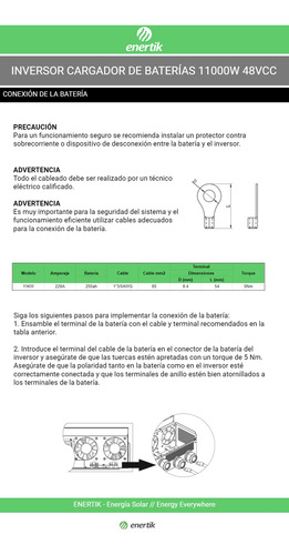 Inversor Cargador Solar 11000w Senoidal Pura Enertik