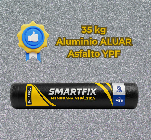 Membrana Asfáltica Con Aluminio 35 Kg Smartfix Color Plateado