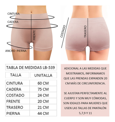 Lencería Boxer Short Mujer Suave Cómodo Microfibra 12 Piezas
