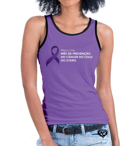 Camiseta Regata Março Lilas Feminina