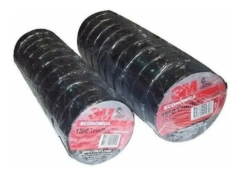 Cinta Aisladora Temflex 1550 3m Negra X 20mtr (10 Rollos) Negro