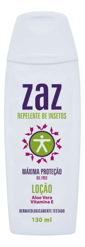 Zaz Repelente De Insetos Oil Free Loção Aloe Vera 130 Ml