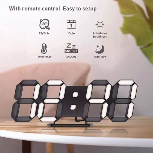 Imagen 5 de 10 de Reloj Despertadores Digital Led 3d Luz Nocturna Electrónico