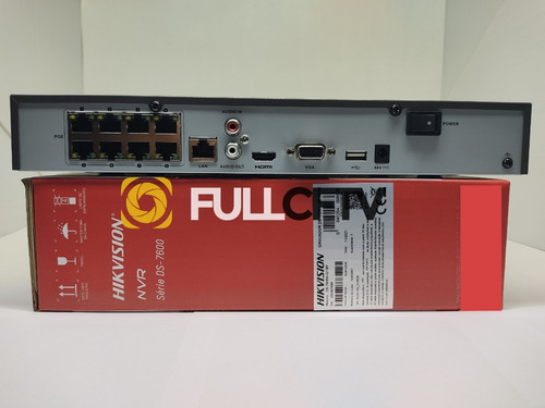 Nvr 08 Canais Hikvision Poe + 08 Cameras Ip Full Cor Branco