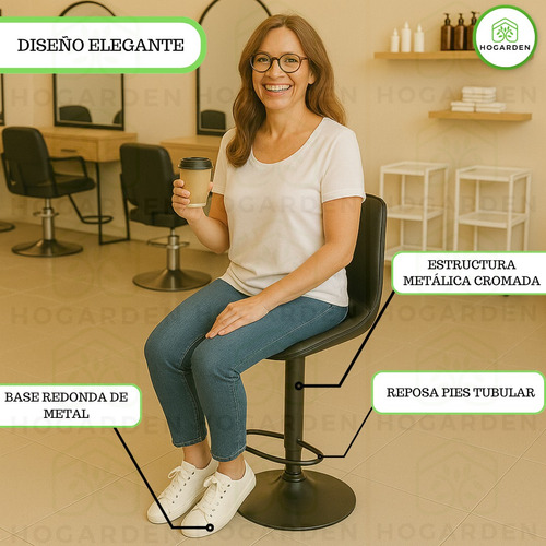 Banco Alto Eames Minimalista 5 Pzs Para Barra Giratorio