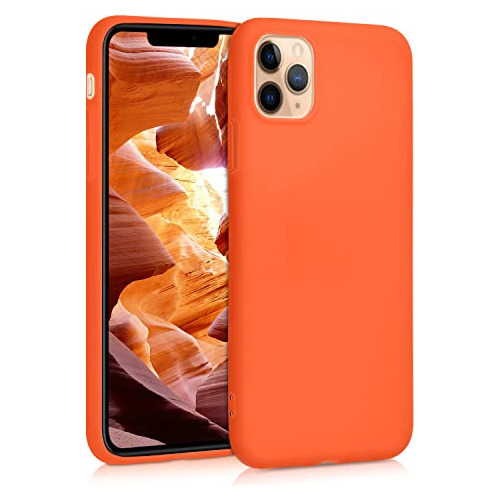 Funda Para iPhone 11 Pro Max Neon Naranja Tpu Silicon