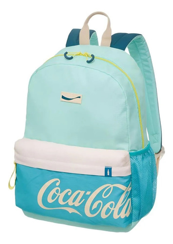 Mochila De Costas Coca Cola Refreshing Pacific Cor Verde Desenho Do Tecido Coca-cola