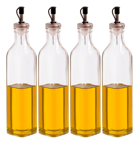 Kit 4 Galheteiro Garrafa Para Azeite Vidro 530ml Haüskraft