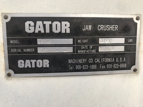 Trituradora De Mandibulas 24x36 Nueva Marca Gator Machinery