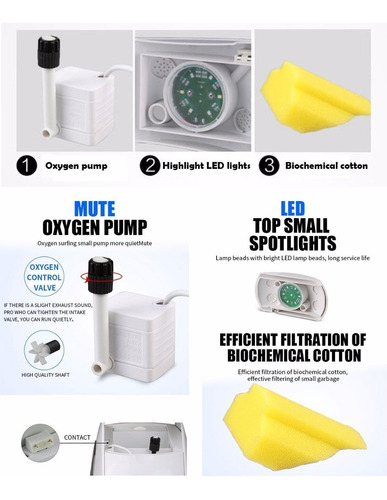 Imagem 6 de 8 de Mini Aquário Sunsun Ya-02 6 Litros Bivolt Completo Bomba