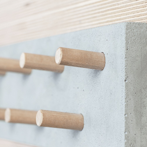 Imagen 5 de 6 de Perchero Pared Madera 30% Off 7 Ganchos En Cemento Madera