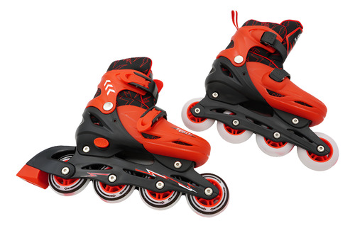 Rollers Rojos Dolphin+protecccion Casco Rodillas Codos Manos