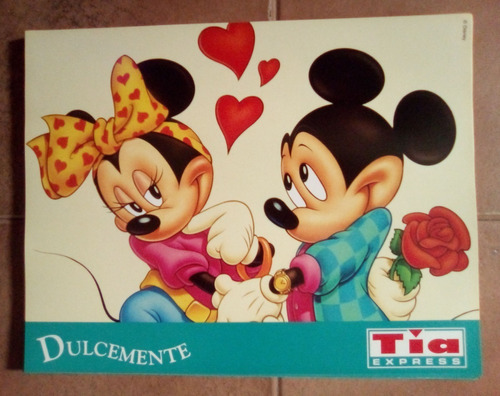 Antiguo Posters Tía Express Mickey Y Minnie Mouse 
