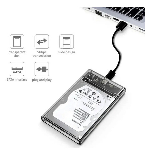 Carcasa Para Disco Duro Externo 2.5 Pulgadas Micro Usb 3.0 Color Blanco