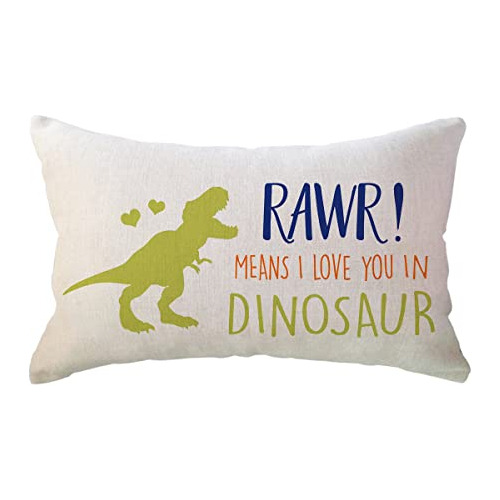 Funda De Cojín Lumbar De Dinosaurio Rawr Means I Love ...