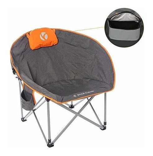 Rock Cloud Folding Camping Chair Oversized Padded Moon Round