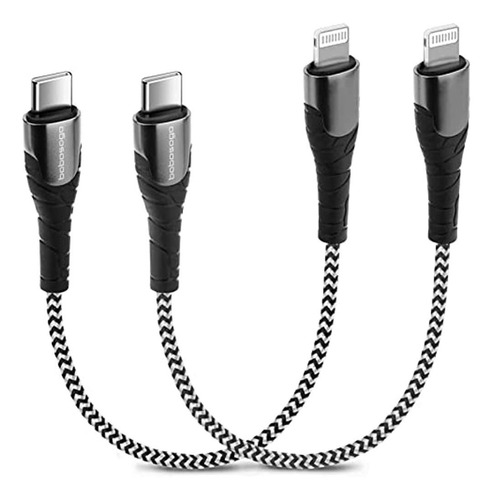 Cable Usb C Corto A Lightning, [apple Mfi Certified] 2pack 1