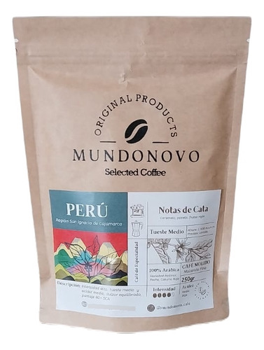 Café Perú Mundonovo 250 Gr Molienda Fina