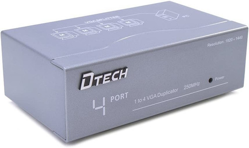 Dtech Ed 4 Port Vga Splitter Box Duplicador De Distrib...