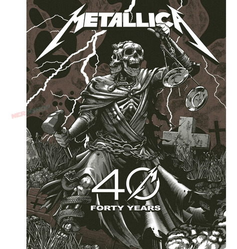 Poster Rock 40x50cm Metallica Comemorativo 40 Anos Da Banda