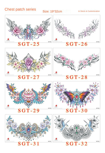 94 Pegatinas De Tatuaje De Gran Tamaño, Impermeables Y Durad