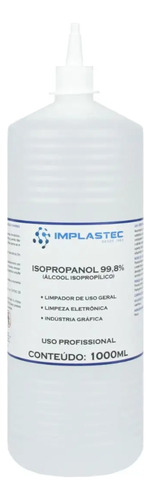 Álcool Isopropylico Isopropanol Puro 99,86% Implastec 1l