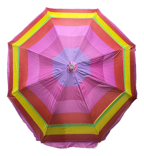 Parasol De 3.3m Diámetro Para Jardín - Sombrilla Playa P70 Arco Iris Rosa Rayas