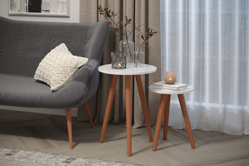 Mesa Lateral Decore Branca De Luxuoso Lindo E Moderno Branco
