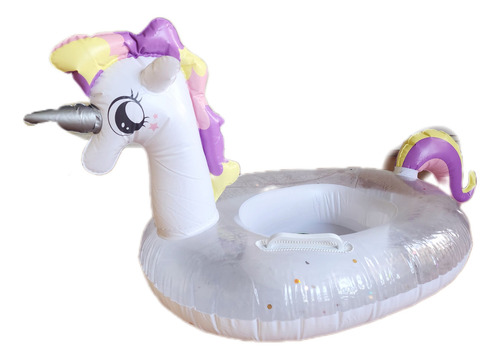 Inflable Pequeño Pegazo Flotador Ñiños Y Niñas De 3 A 6 Años Color Blanco