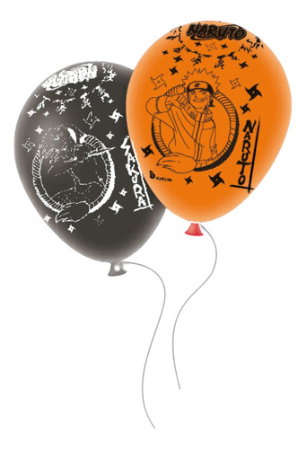 Globos Látex Otero Naruto Redondo Naranja 12 Naruto