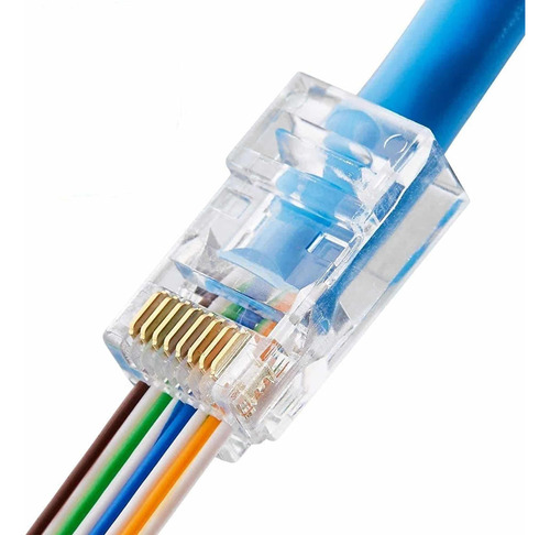 Conector Rj45 Cat5e Pasante (100 Unidades)