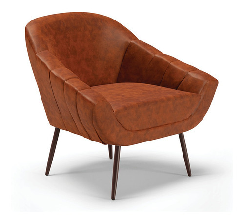 Sillón Giovana Corano con patas en forma de palo de hierro, color nogal d'Rossi